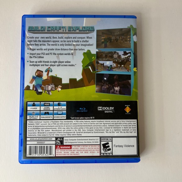 Minecraft PlayStation 4 Edition Sony PS4 Game Mojang Physical Disc 3000557 - Picture 5 of 5
